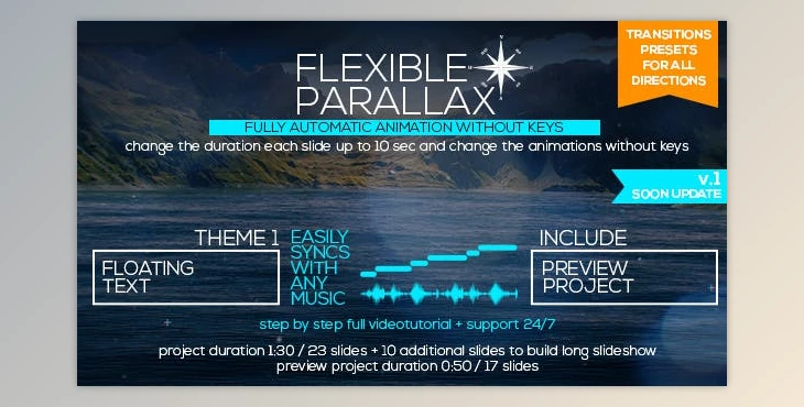 Download Flexible Parallax Slideshow_Floating Text (Videohive 19788192) - AE Project