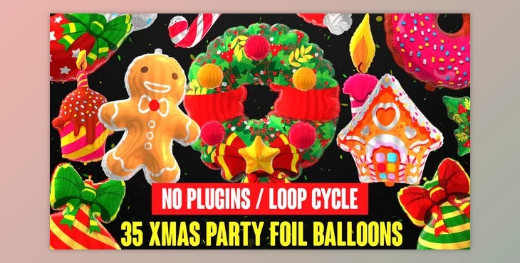 Download Foil Balloons - Xmas Party Collection (Videohive 25226176) - AE Project