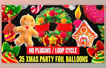 Download Foil Balloons - Xmas Party <span class='badge badge-warning'>Collection</span> (Videohive 25226176) - AE Project