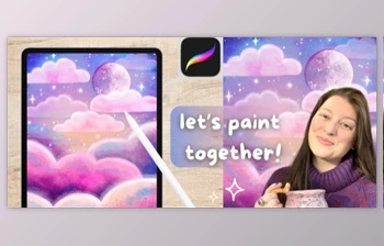 Download <span class='badge badge-warning'>Painting</span> In Procreate – Paint A Dreamy Cloudscape – Brushes, Color Palette, + Canvas Included