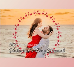 Download 50 Valentine’s Day Wreath Overlays