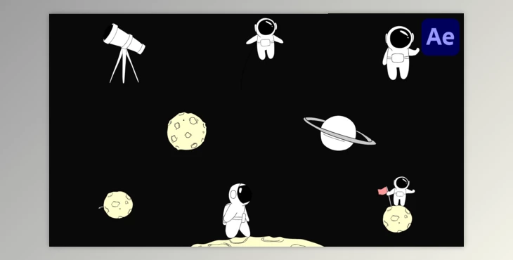 Download Cartoon Space Animations for After Effects (Videohive 50237117) - AE Project