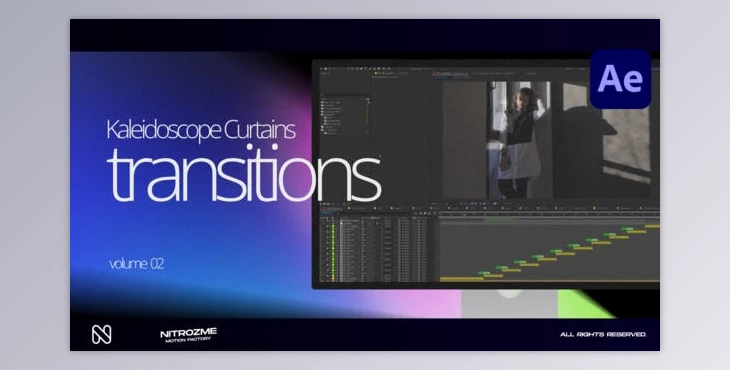 Download Kaleidoscope Curtains Transitions Vol. 02 (Videohive 50257124) - AE Project