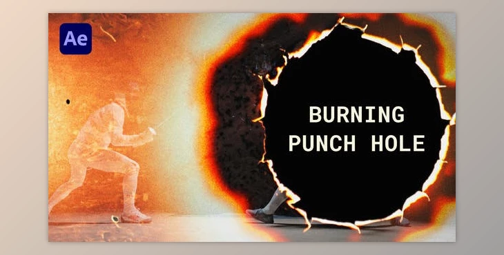 Download Burning Punch Hole Transitions | After Effects (Videohive 50240041) - AE Project