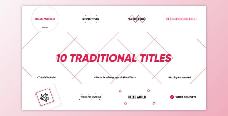Download 10 Traditional Titles | After Effects (Videohive 50235418) - AE Project