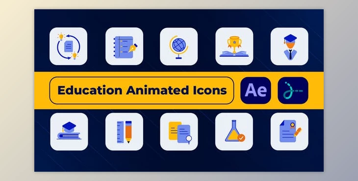 Download Education Animated Icons (Videohive 50238875) - AE Project