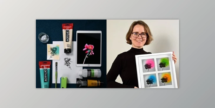 Download Blooms and Blends: Floral Art with Acrylic Paint and Image Transfer