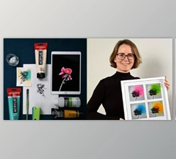 Download Blooms and Blends: Floral Art with Acrylic Paint and Image Transfer