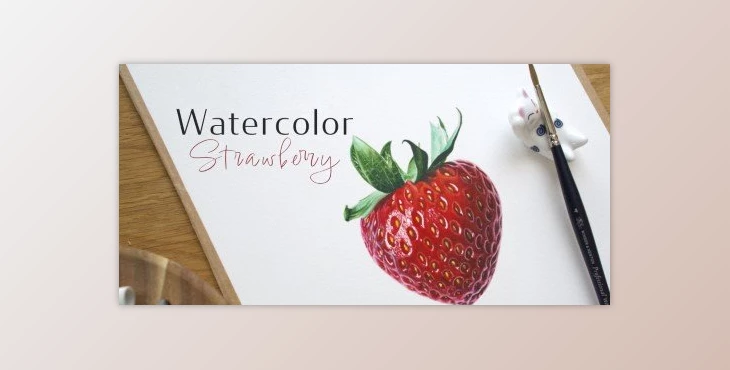 Download How To Paint: Realistic Watercolor Strawberry | Step By Step