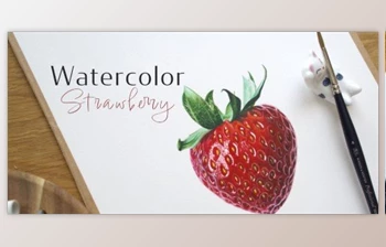 Download How To Paint: <span class='badge badge-warning'>Realistic</span> Watercolor Strawberry | Step By Step