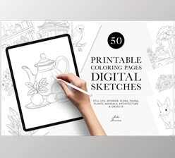 Download Coloring Pages Digital Sketches Illustration