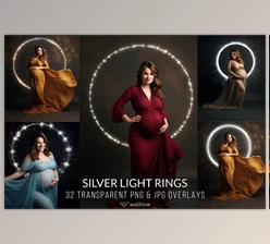 Download Creativemarket – Maternity silver light ring overlay