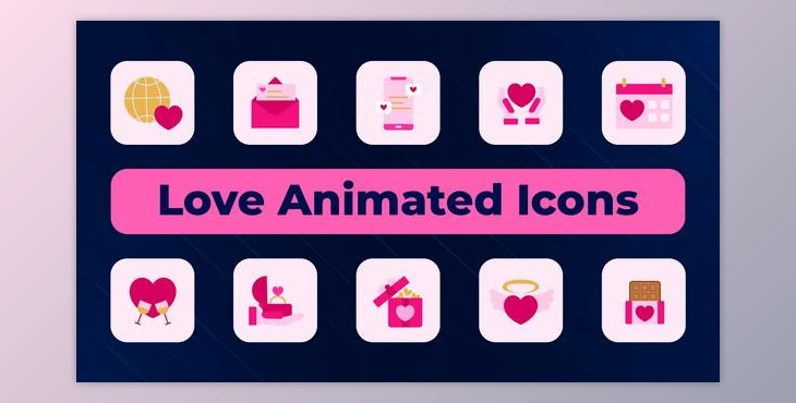 Download Love Animated Icons (Videohive 50333071) - AE Project