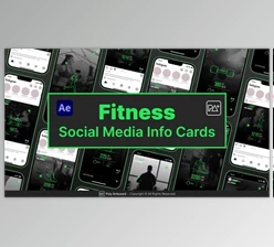 Download Fitness Social Media Info Cards For After Effects (Videohive 50360068) - AE Project