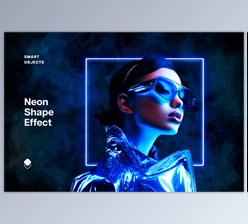 Download Blue Shape Neon Effect - 91973052
