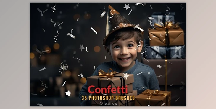 Download 35 Confetti photoshop brushes