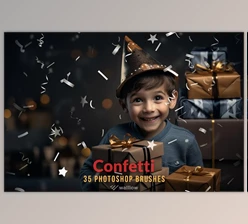 Download 35 Confetti photoshop brushes