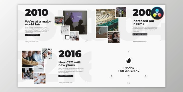 Download Clean Corporate Timeline Presentation for DaVinci Resolve (Videohive 50500886)