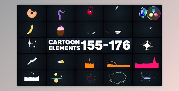 Download Cartoon Elements for DaVinci Resolve (Videohive 50524381)