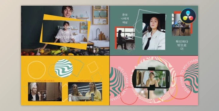 Download Youtube Endscreens for DaVinci Resolve (Videohive 50500527)