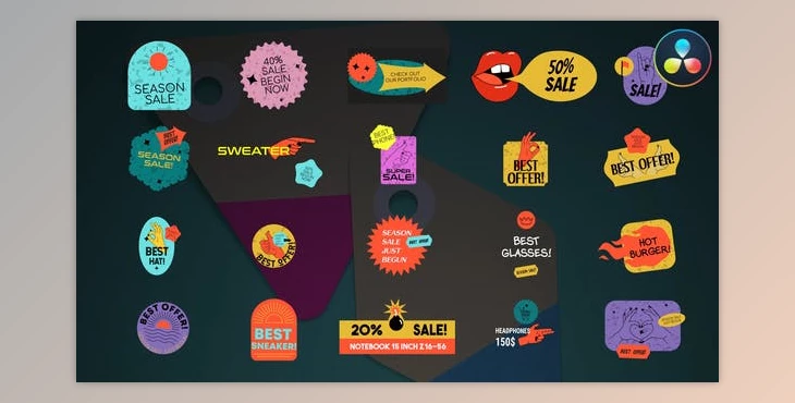 Download Sticker Sale Titles for DaVinci Resolve (Videohive 50500917)