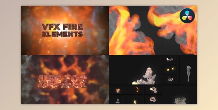 Download VFX Fire Elements for DaVinci Resolve (Videohive 50500579)
