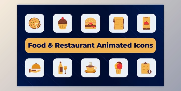 Download Food & Restaurant Animated Icons (Videohive 50552202) - AE Project