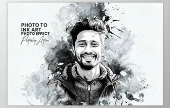 Download Photo to Ink Art <span class='badge badge-warning'>Photoshop</span> Action - 92029879