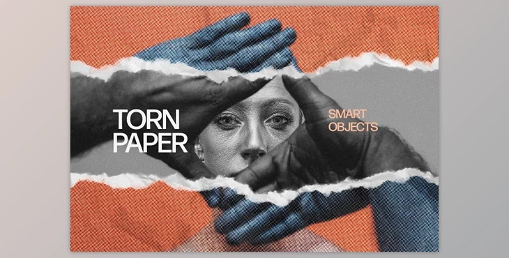 Download Torn Cut Out Paper Photo Effect - 92015964