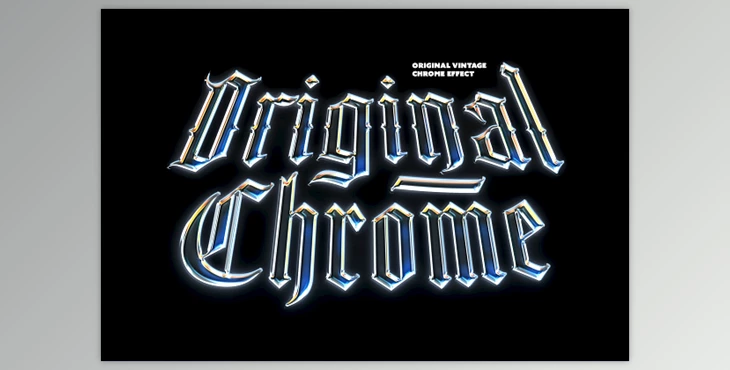 Download Vintage Chrome Text Effect - 92015969