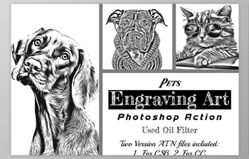 Download Pets Engraving Art <span class='badge badge-warning'>Photoshop</span> Action - 92032571