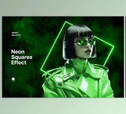Download Green Neon Squares Effect - 92006884
