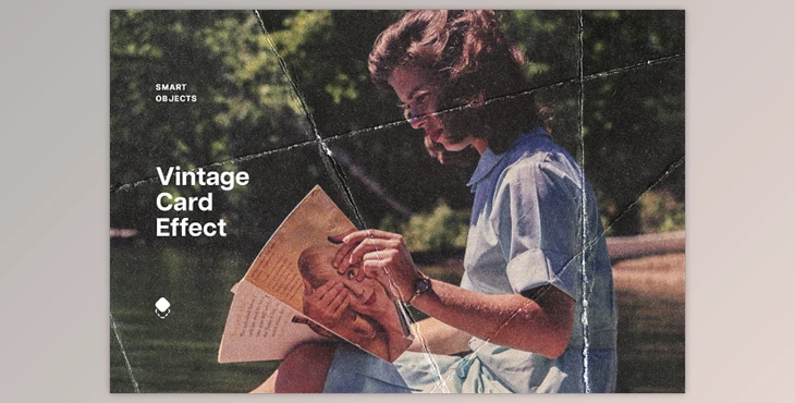 Download Vintage Card Photo Effect - 92015516