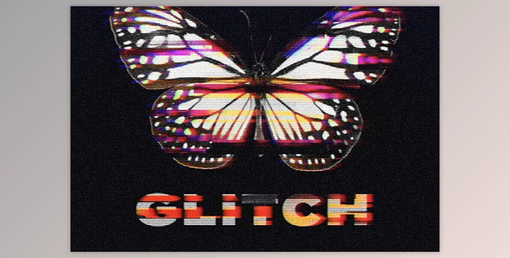 Download Glitch Distortion Photo Effect - 92006412
