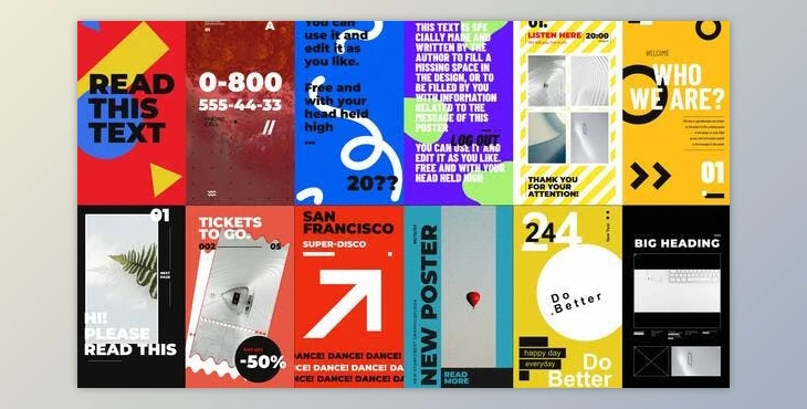 Download Bold Minimalism Posters Package (Videohive 50546447) - AE Project