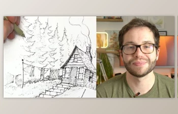 Download Sketching Practice: Draw a Cozy Cabin Scene with Ink <span class='badge badge-warning'>Pens</span>