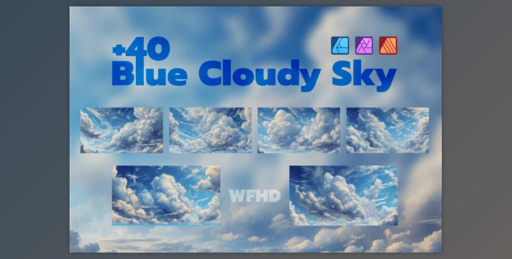 Download Affinity Blue Cloudy Sky Set | AFAssets