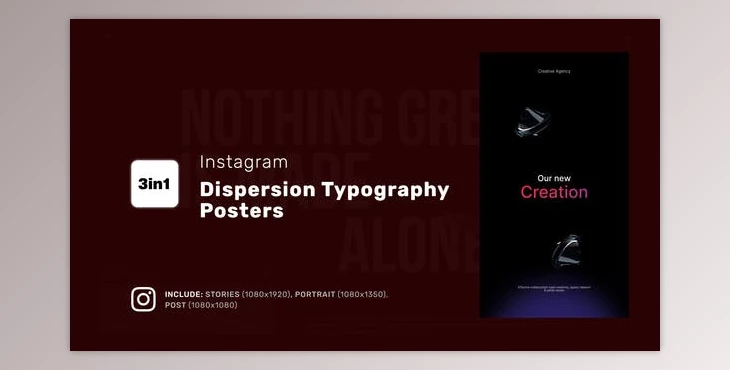 Download Instagram Dispersion Typography Posters (Videohive 50672751) - AE Project