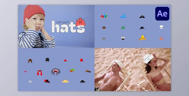 Download Cartoon Masks And Hats for After Effects (Videohive 50652024) - AE Project