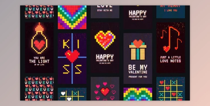 Download Valentines Day Pixel Stories (Videohive 50619978) - AE Project