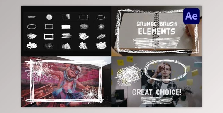Download Grunge Brush Elements | After Effects (Videohive 50689931) - AE Project