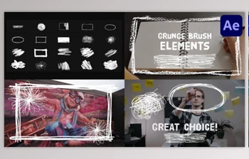 Download Grunge Brush Elements | <span class='badge badge-warning'>After</span> <span class='badge badge-warning'>Effects</span> (Videohive 50689931) - AE Project