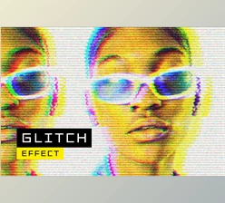 Download 70s TV Glitch Photo Effect - 92031857