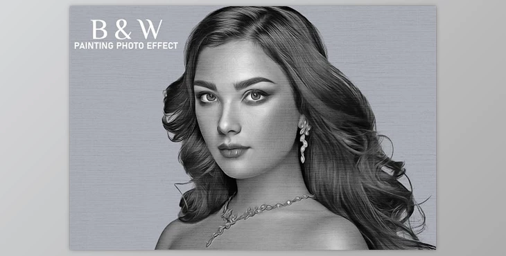 Download Black and White Painting Effect - 92061610