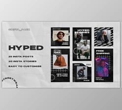 Download Hyped - Streetwear Instagram Posts & Stories Pack (Videohive 37262284) - AE Project