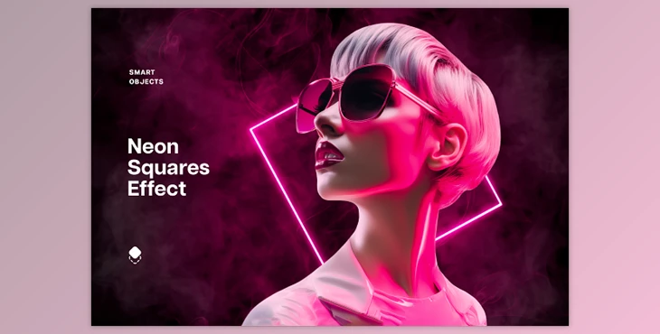 Download Pink Neon Squares Effect - 92031429