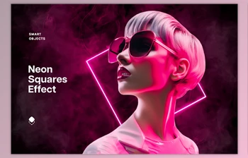 Download <span class='badge badge-warning'>Pink</span> Neon Squares Effect - 92031429