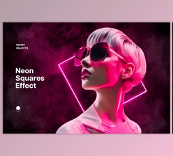Download Pink Neon Squares Effect - 92031429