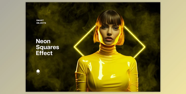 Download Yellow Neon Squares Effect - 92056975