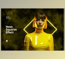 Download Yellow Neon Squares Effect - 92056975